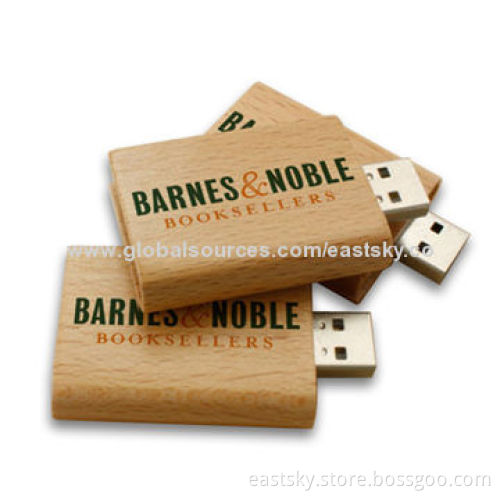 Book Shape Wood USB Drive in Wooden Book Style, Creative and Eco-friendly Material